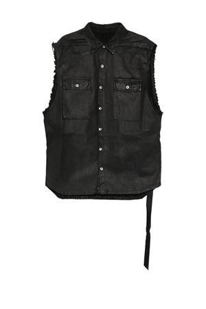 Black cotton denim waistcoat RICK OWENS DRKSHDW | DU01F4764DBK09